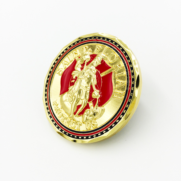 saint florian protect us challenge coin